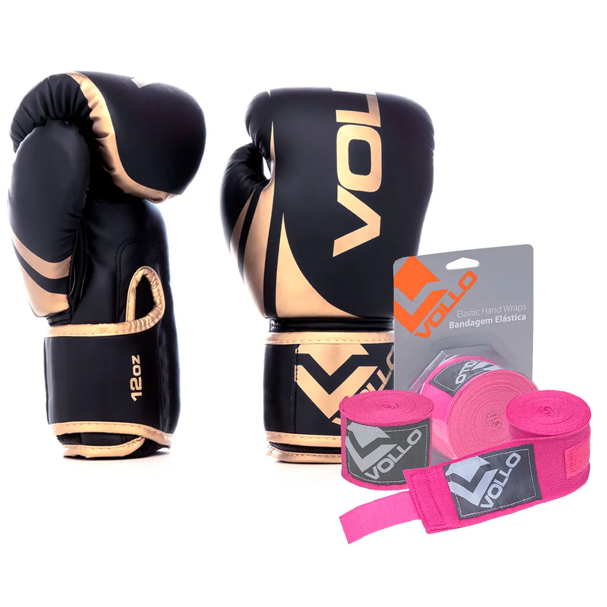 LUVA GOLD 12OZ + BANDAGEM ROSA -convert.io-